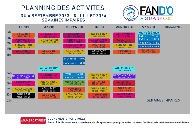 Planning semaine impaire 2023